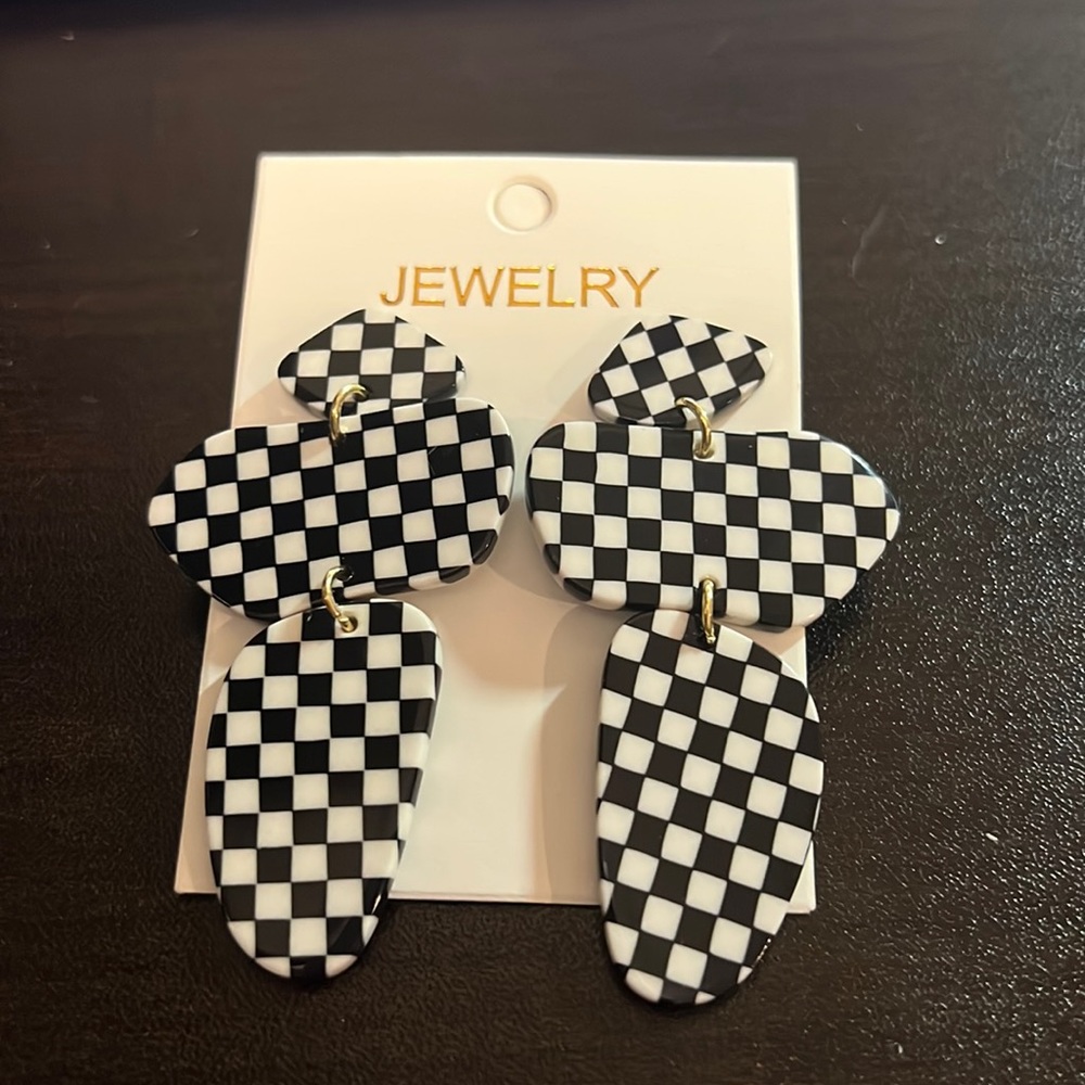 Cute black and white earrings